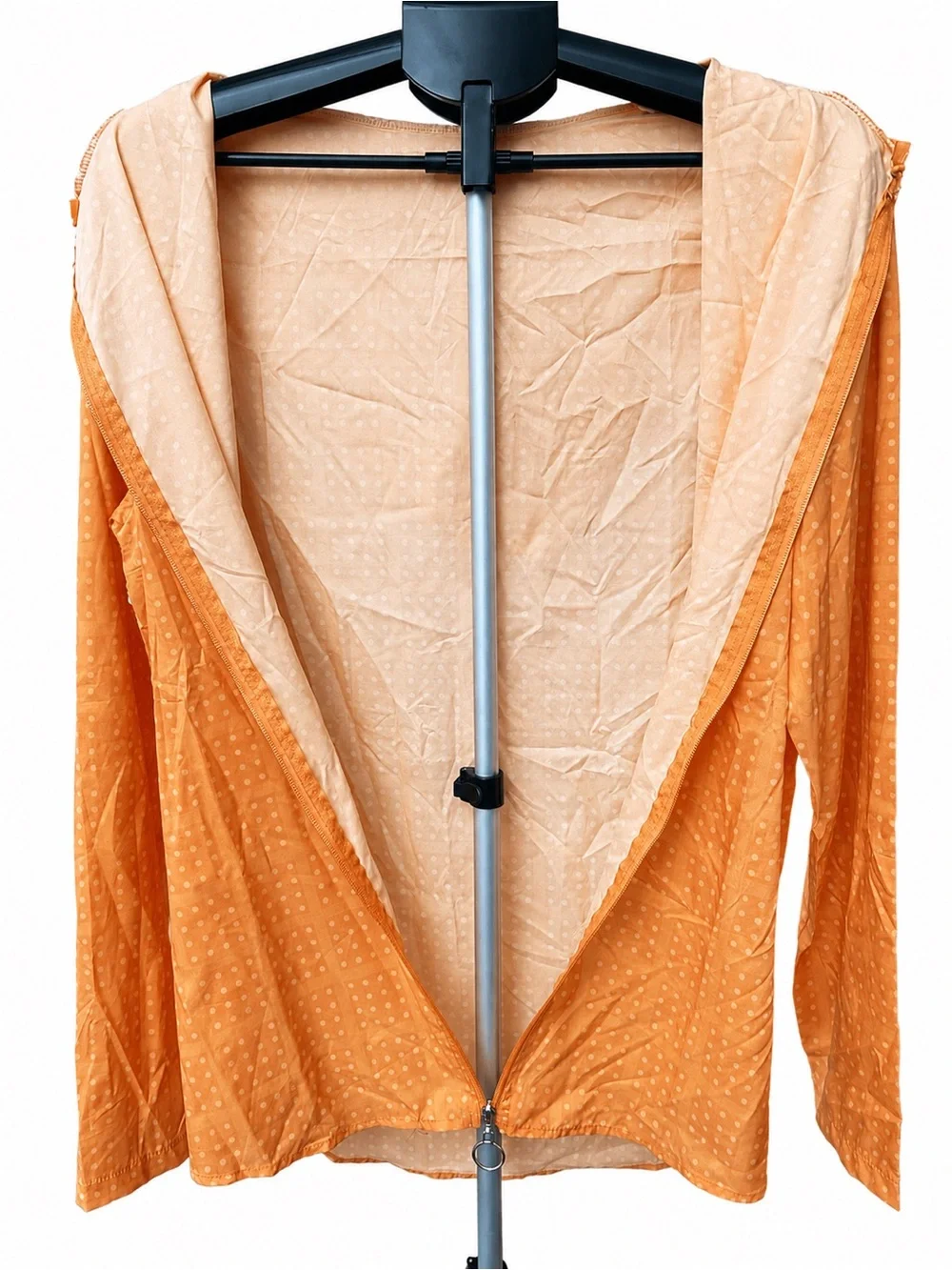Men's Hooded Zip Windbreaker Jacket - Orange
